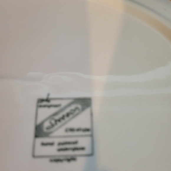 Set of Two Eclectic Ceramic  Serving Platters Steel Gray & Bisque - Picture 10 of 15